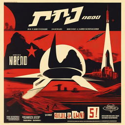 A 1950s-style poster for a film titled 'Red Space' depicting the Soviet Union in a negative light