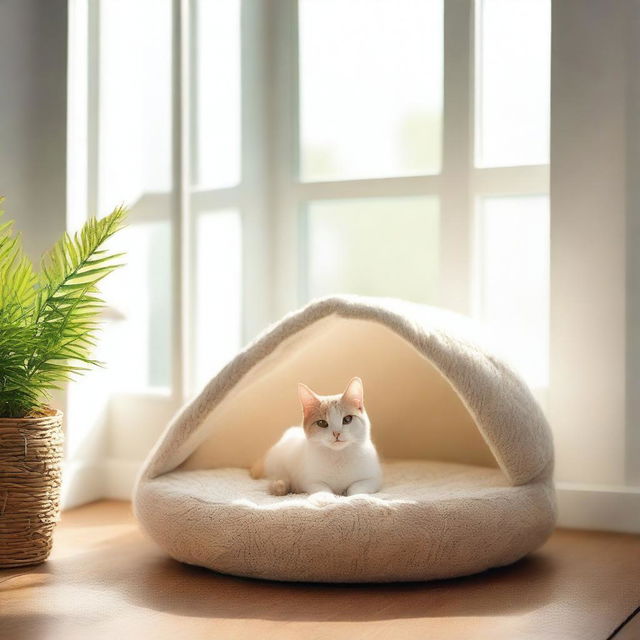 A cozy pet room designed specifically for a cat
