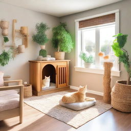 A cozy and inviting pet room designed for various pets like cats and dogs
