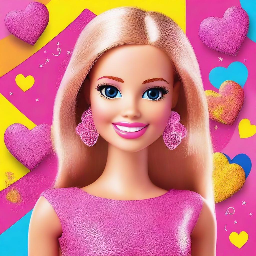 Create an image of a young girl transformed into a Barbie doll