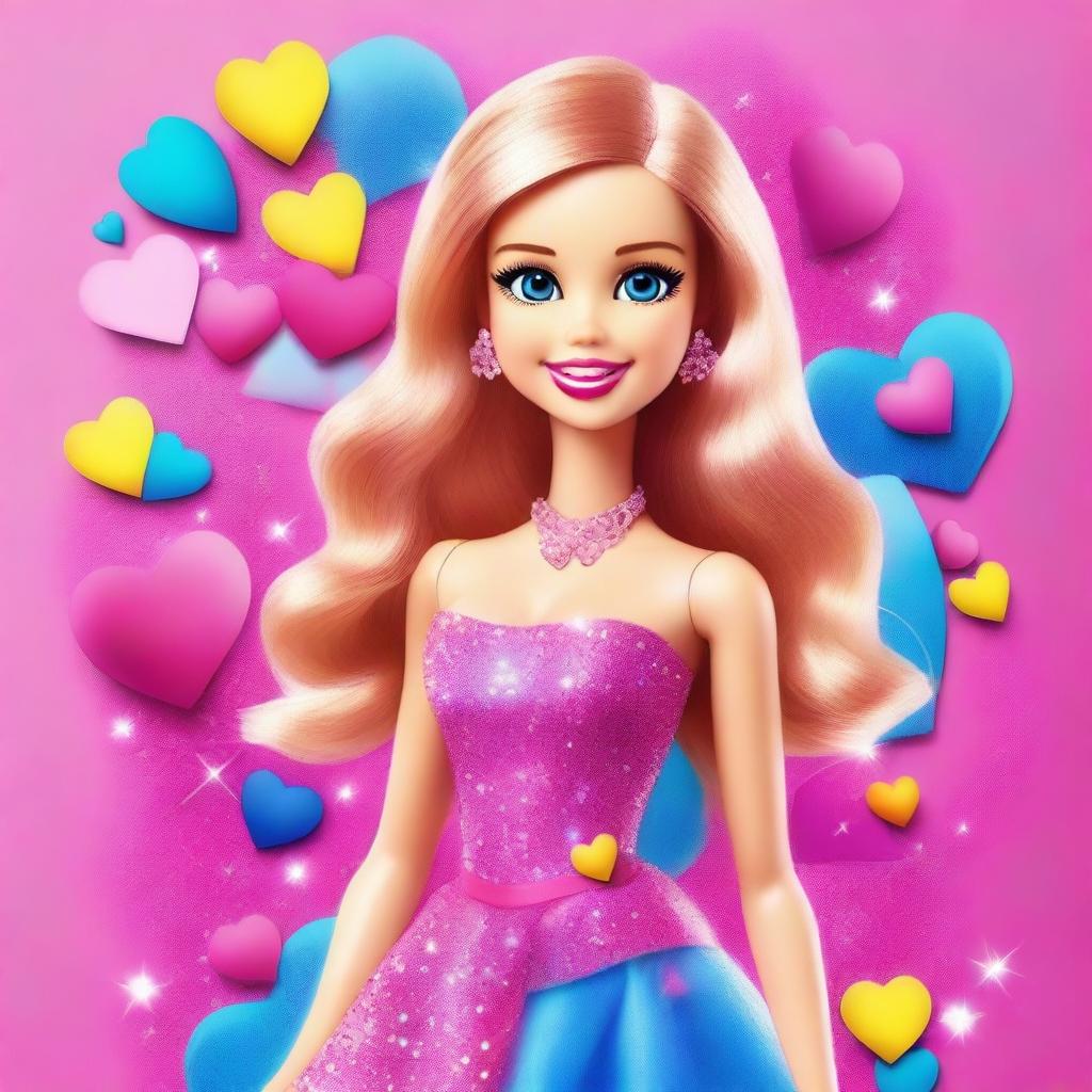 Create an image of a young girl transformed into a Barbie doll