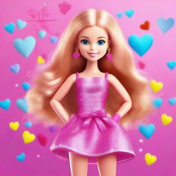 Create an image of a young girl transformed into a Barbie doll