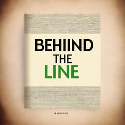 Create a book cover featuring the title 'BEHIND THE LINE', the subtitle 'An Enigma To Reveal', and the author's name 'Syed Musharaf'