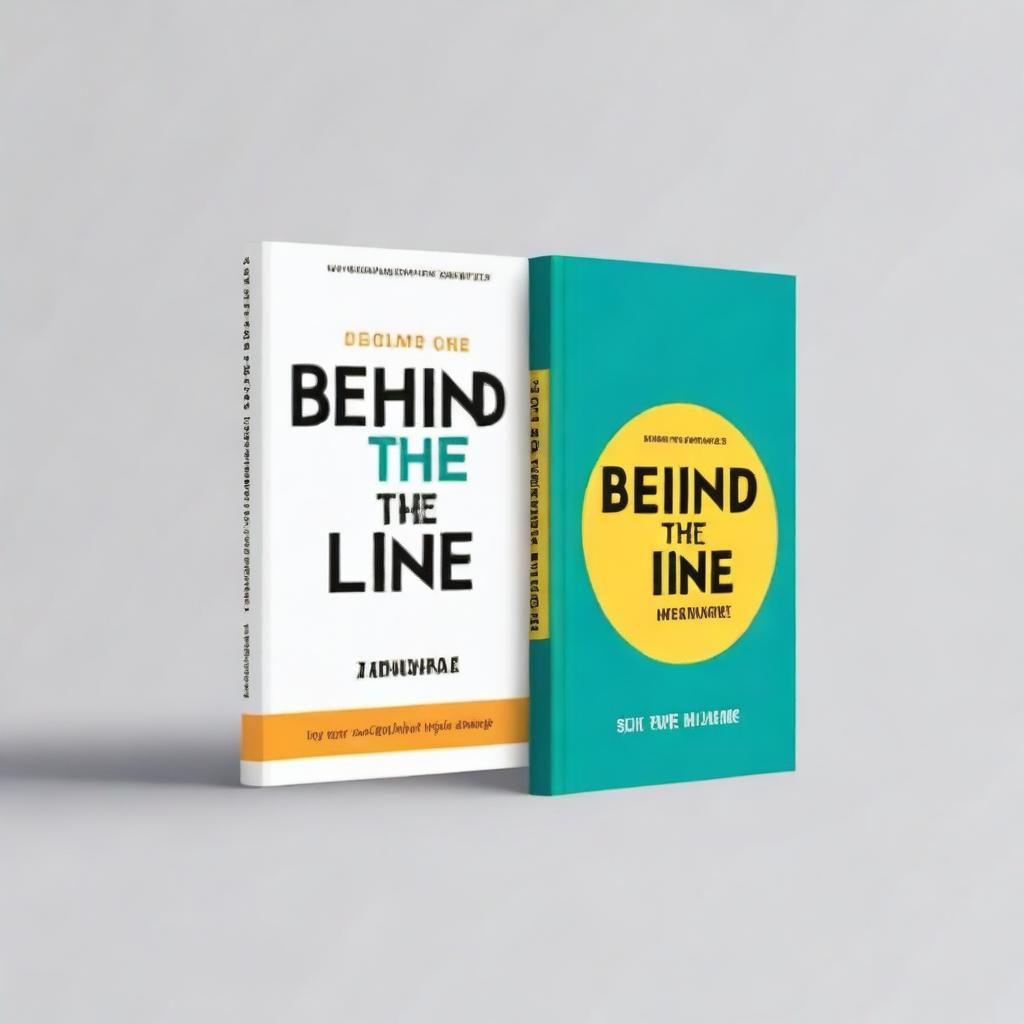 Create a very catchy book cover with the title 'BEHIND THE LINE' prominently displayed and the author's name 'Syed Musharaf' clearly visible