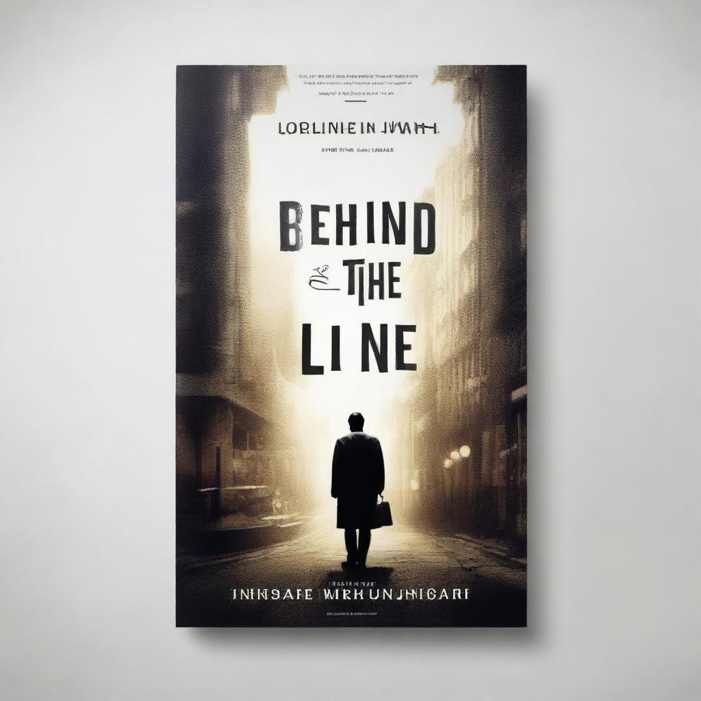 Create a book cover with the title 'BEHIND THE LINE' and the subtitle 'An Enigma To Reveal', authored by Syed Musharaf