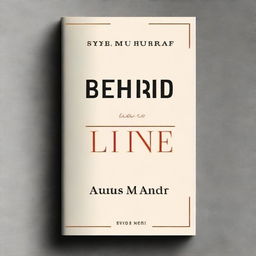 Create a book cover with the title 'BEHIND THE LINE' and the subtitle 'An Enigma To Reveal', authored by Syed Musharaf
