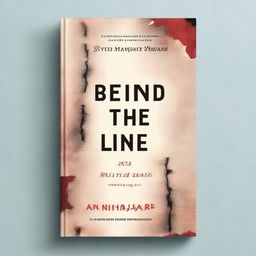 Create a book cover with the title 'BEHIND THE LINE' and the subtitle 'An Enigma To Reveal', authored by Syed Musharaf