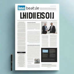 Create a professional and modern cover page for LinkedIn featuring the newspaper 'Industry Beat'
