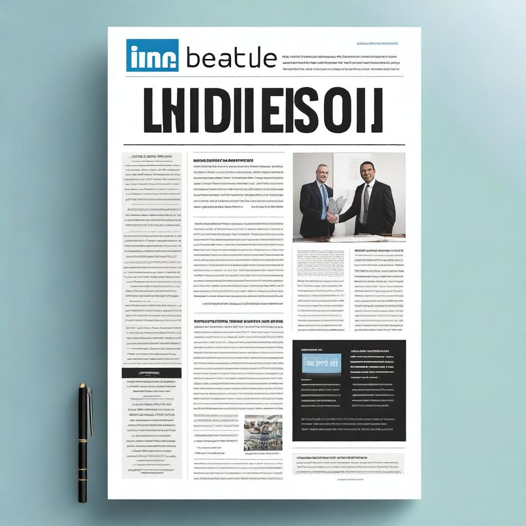 Create a professional and modern cover page for LinkedIn featuring the newspaper 'Industry Beat'