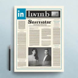 Create a professional and modern cover page for LinkedIn featuring the newspaper 'Industry Beat'