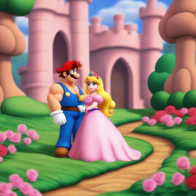 Bowser and Princess Peach from the Mario universe are depicted in an emotional breakup scene