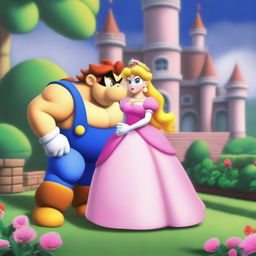 Bowser and Princess Peach from the Mario universe are depicted in an emotional breakup scene