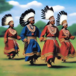 A traditional Grass Dance performed by the Ojibwe (Chippewa) tribe