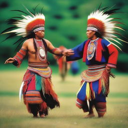 A traditional Grass Dance performed by the Ojibwe (Chippewa) tribe