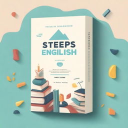 Create a book cover for an English book titled 'Steps in English'