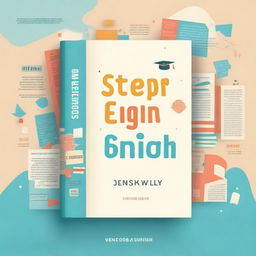 Create a book cover for an English book titled 'Steps in English'