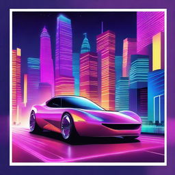 A poster featuring a futuristic car driving back in time