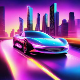 A poster featuring a futuristic car driving back in time