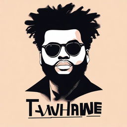 Create an image of The Weeknd with the text 'Talluv Limbb'