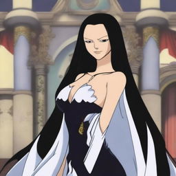 A detailed illustration of Boa Hancock from One Piece