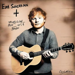 Create an album cover image featuring Ed Sheeran