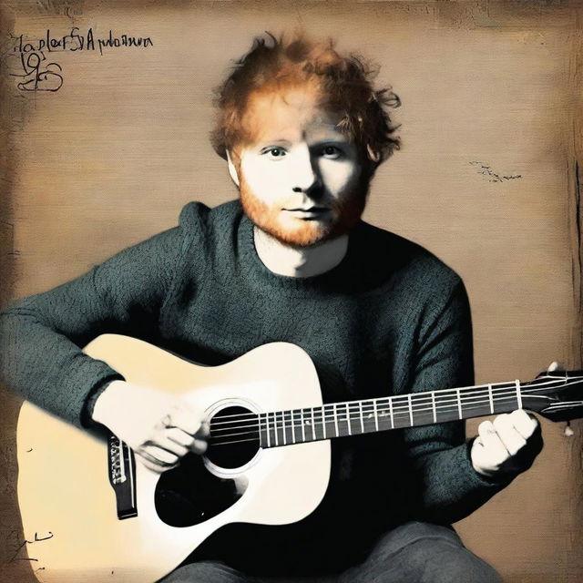 Create an album cover image featuring Ed Sheeran