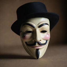 Guy Fawkes mask artfully depicted in a cinematic photography style