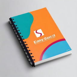 Create a notebook cover design using the branding details and style from easysoftstech