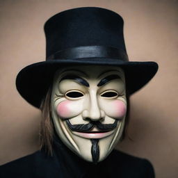 Guy Fawkes mask artfully depicted in a cinematic photography style