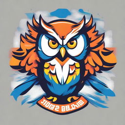 A vibrant and dynamic design for an interclass sports competition t-shirt featuring a mascot owl