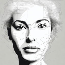 An artistic rendering of an incomplete face of a woman