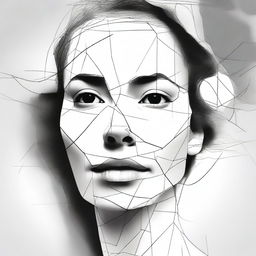 An artistic rendering of an incomplete face of a woman