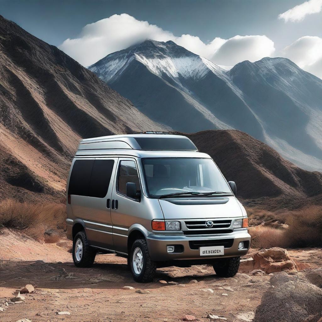 A futuristic Mazda Bongo with clean lines designed for off-road 4x4 adventures