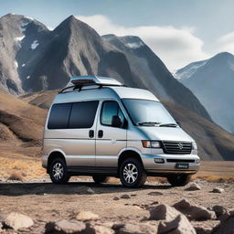 A futuristic Mazda Bongo with clean lines designed for off-road 4x4 adventures