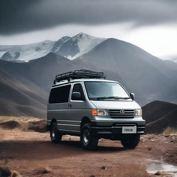 A futuristic Mazda Bongo with clean lines designed for off-road 4x4 adventures