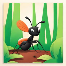 Create a vibrant and detailed poster featuring an ant named Taisapan