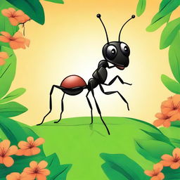 Create a vibrant and detailed poster featuring an ant named Taisapan