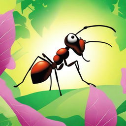 Create a vibrant and detailed poster featuring an ant named Taisapan