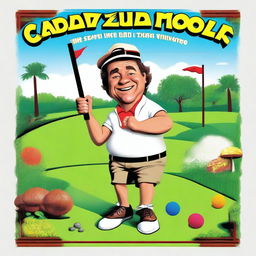 A movie poster in the style of Caddyshack for a mini golf tournament