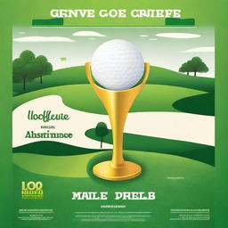 Create a movie poster promoting a golf tournament with a big prize