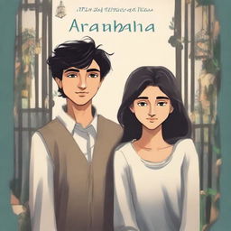 Create a captivating book cover featuring two teenage characters: Arbani Edgar Adynata and Sabila