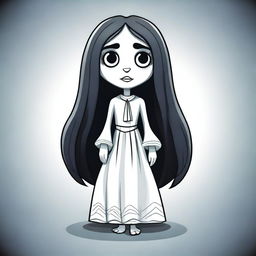 Create a vector illustration of 'La Llorona' character in a toon style