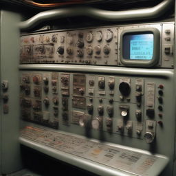 A metallic control panel on a submarine