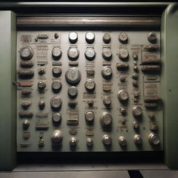 A metallic control panel on a submarine