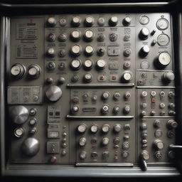 A metallic control panel on a submarine