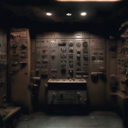 A control panel on a submarine in a horror game