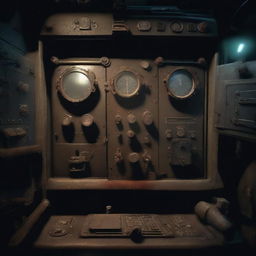 A control panel on a submarine in a horror game