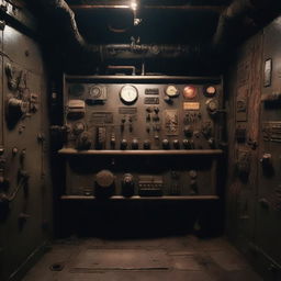 A control panel on a submarine in a horror game