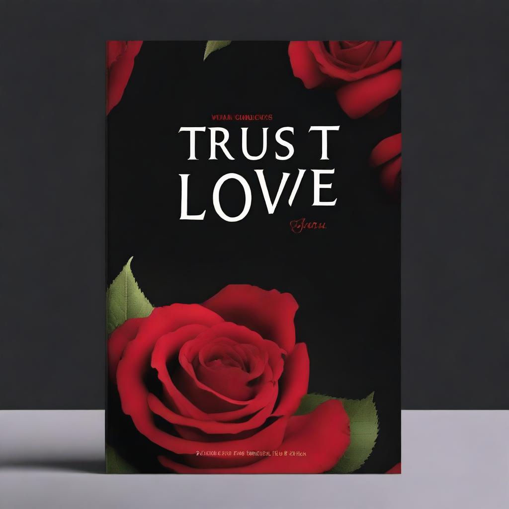 Create a physiological romantic book cover with the title 'Trust is Love’s Best Reward