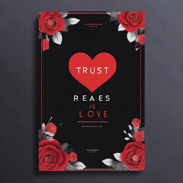 Create a physiological romantic book cover with the title 'Trust is Love’s Best Reward